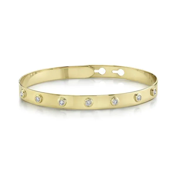 0.32ct Diamond Bezel Latch Lock Bangle