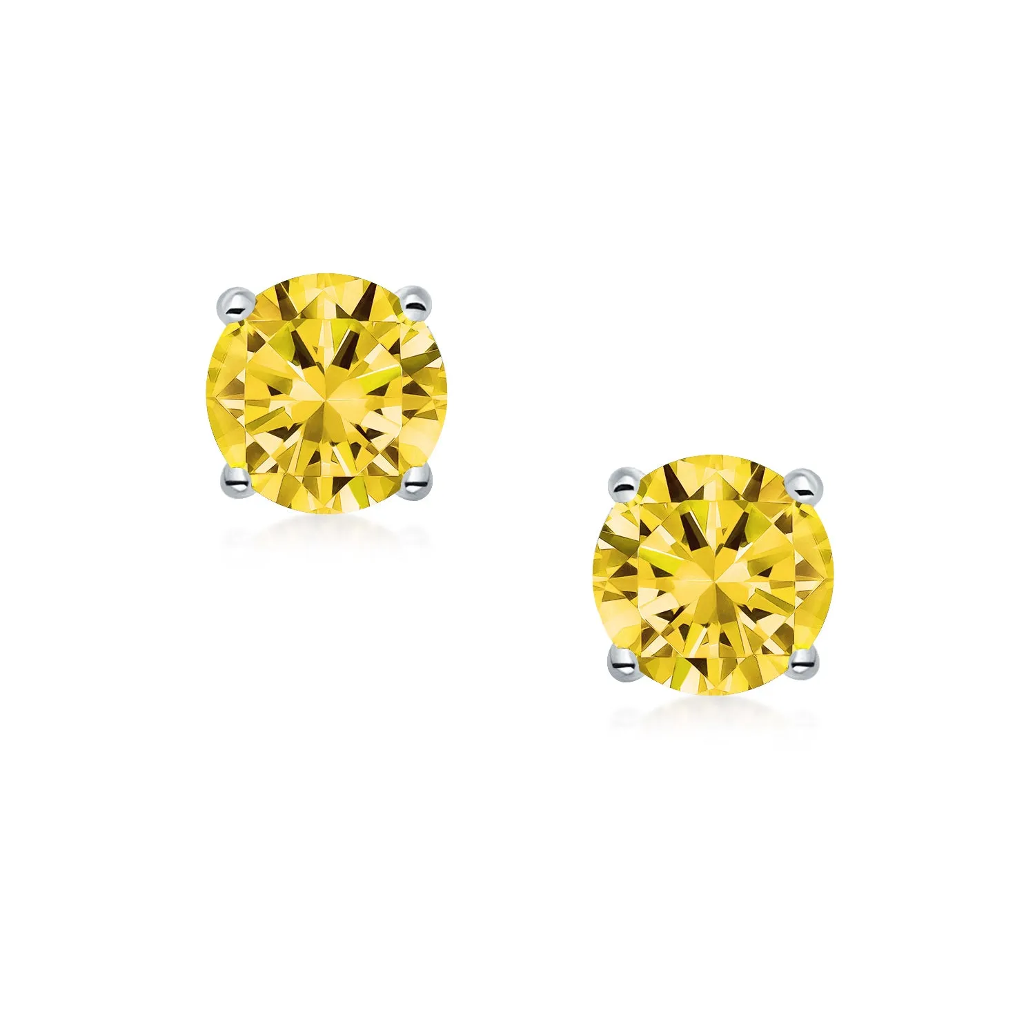 1 CTW Round Cubic Zirconia Clip-On Earrings Sterling Silver Non-Piercing 7MM