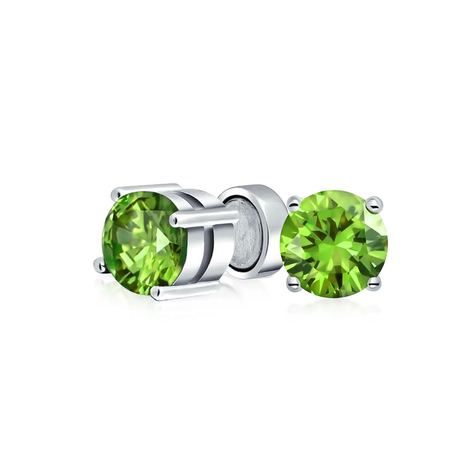1 CTW Round Cubic Zirconia Clip-On Earrings Sterling Silver Non-Piercing 7MM