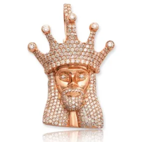 10KR 2.00CTW DIAMOND KING JESUS PENDANT