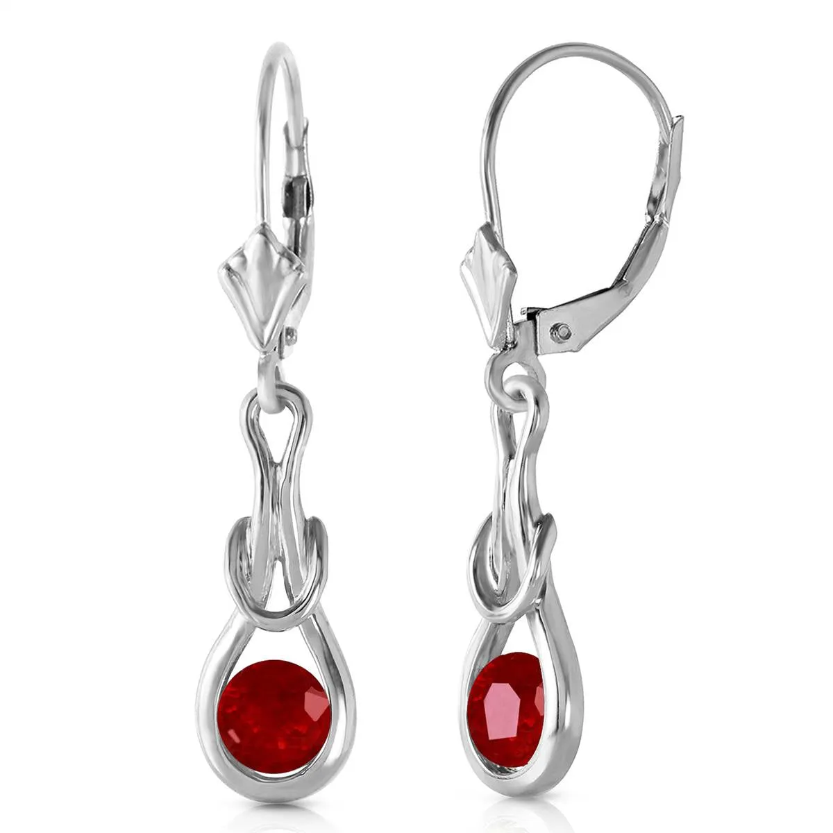 1.3 Carat 14K Solid White Gold Truthful Lips Ruby Earrings