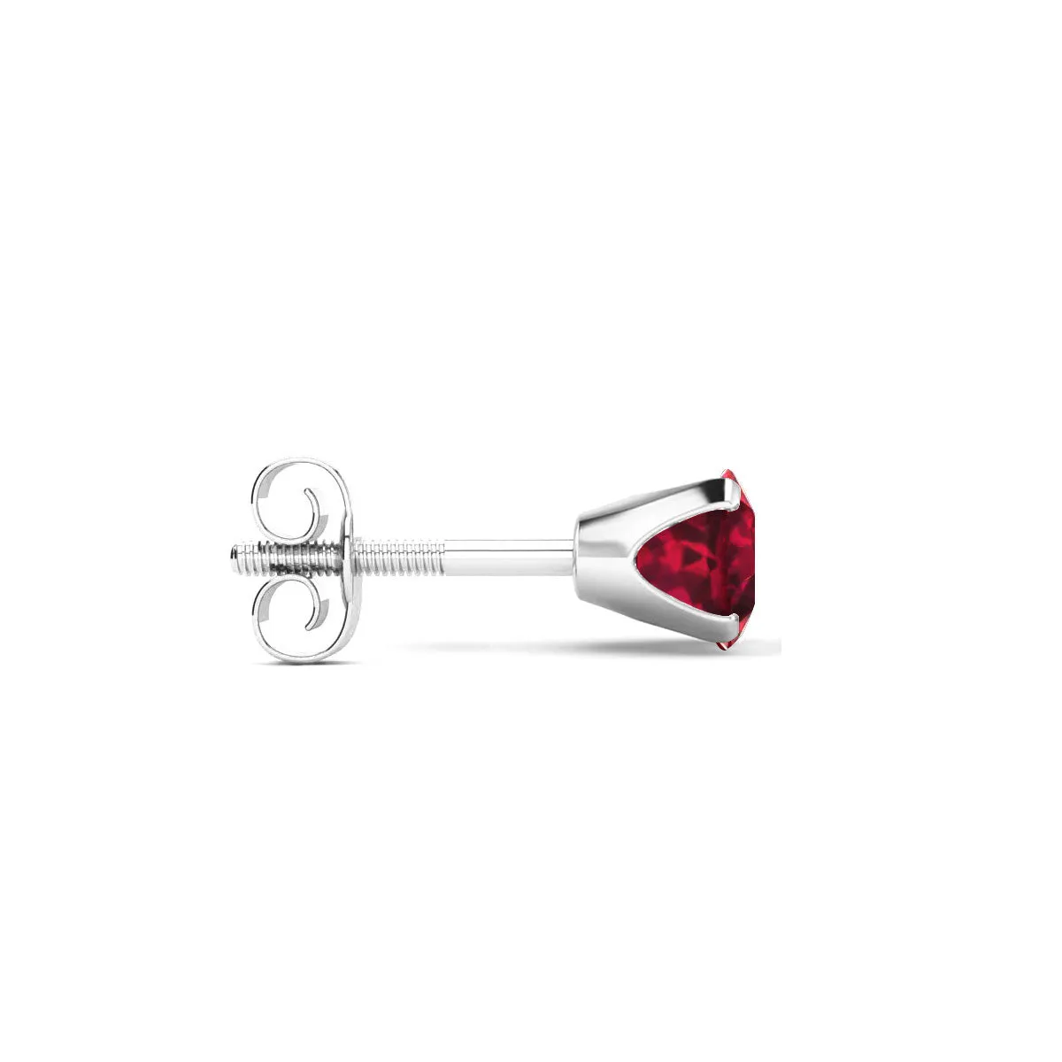 1/3 Carat Ruby Stud Earrings In Sterling Silver