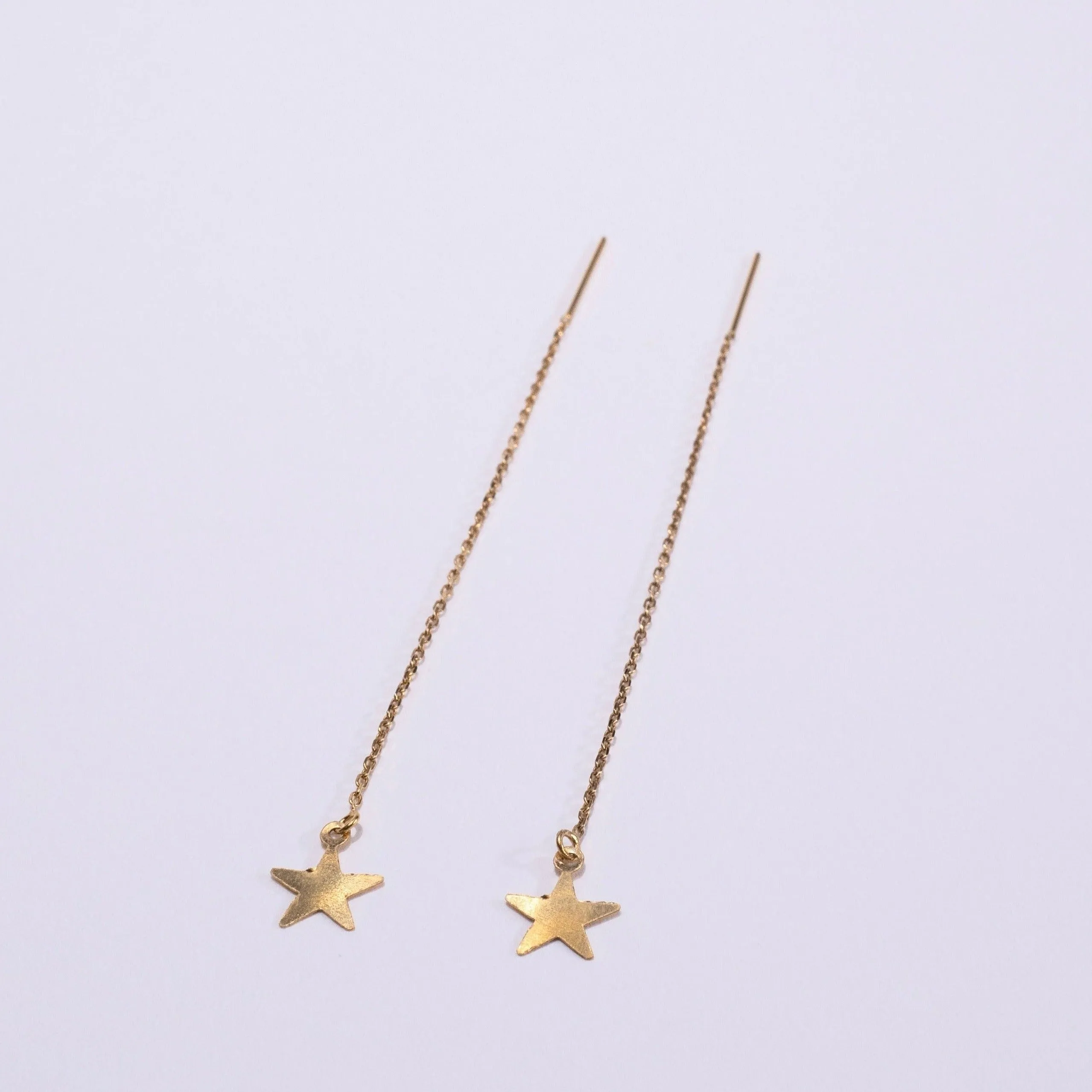 14 karat Gold Star Threader Earrings