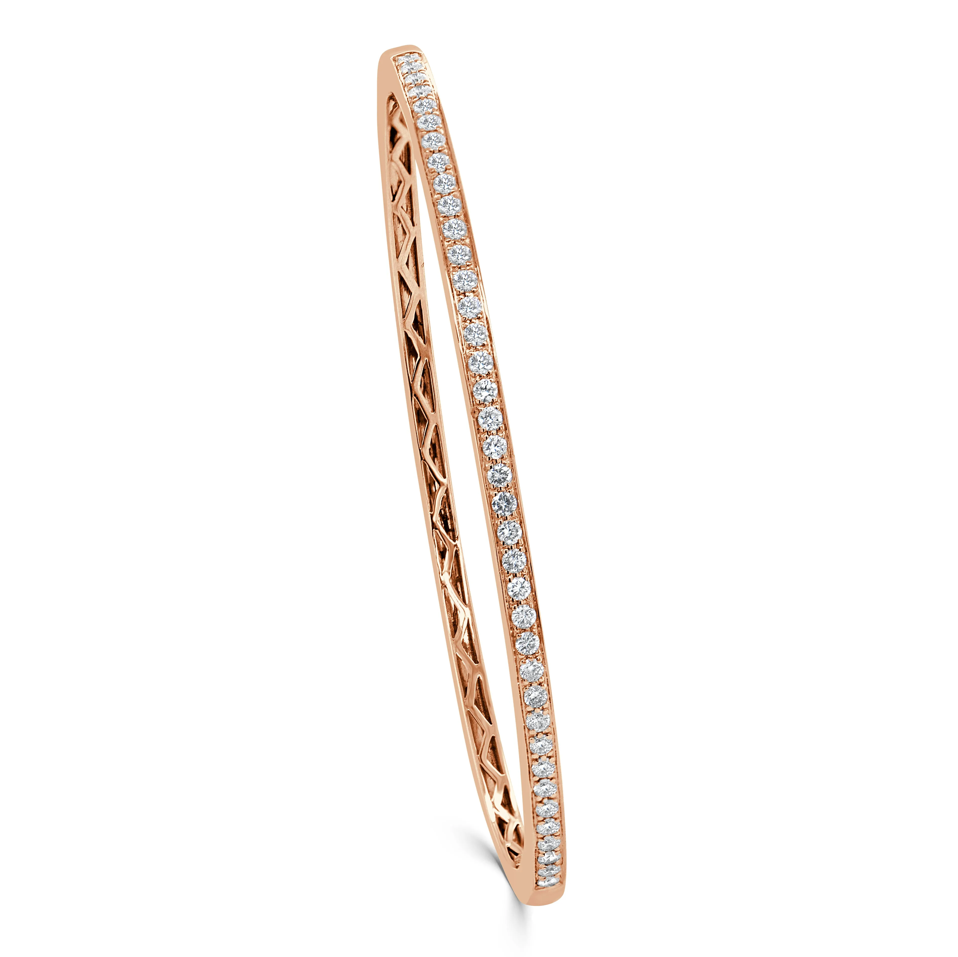 14K Gold & Diamond Halfway-Around Bangle-0.80 ct.
