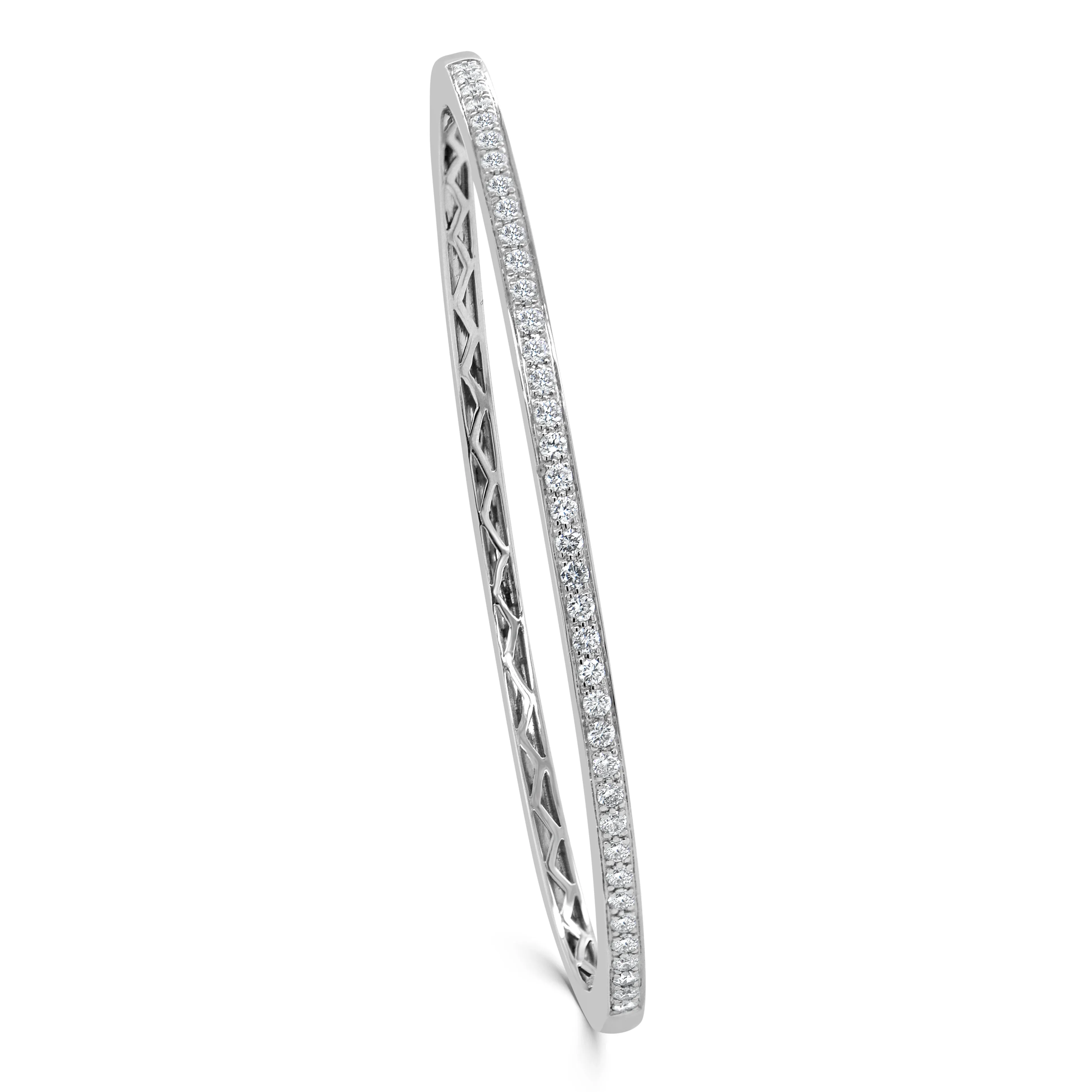 14K Gold & Diamond Halfway-Around Bangle-0.80 ct.