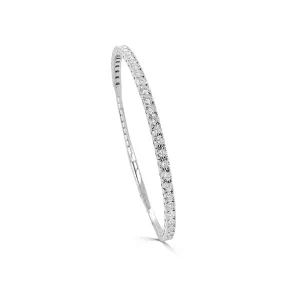 14K Gold Flexible Diamond Bangle - 0.95ct