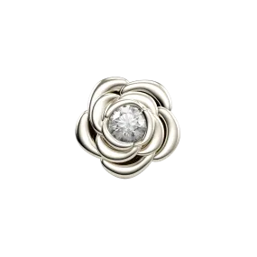 14k Skinny Rose  Charm (white)