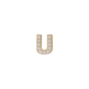 14k Skinny U Charm (yellow)