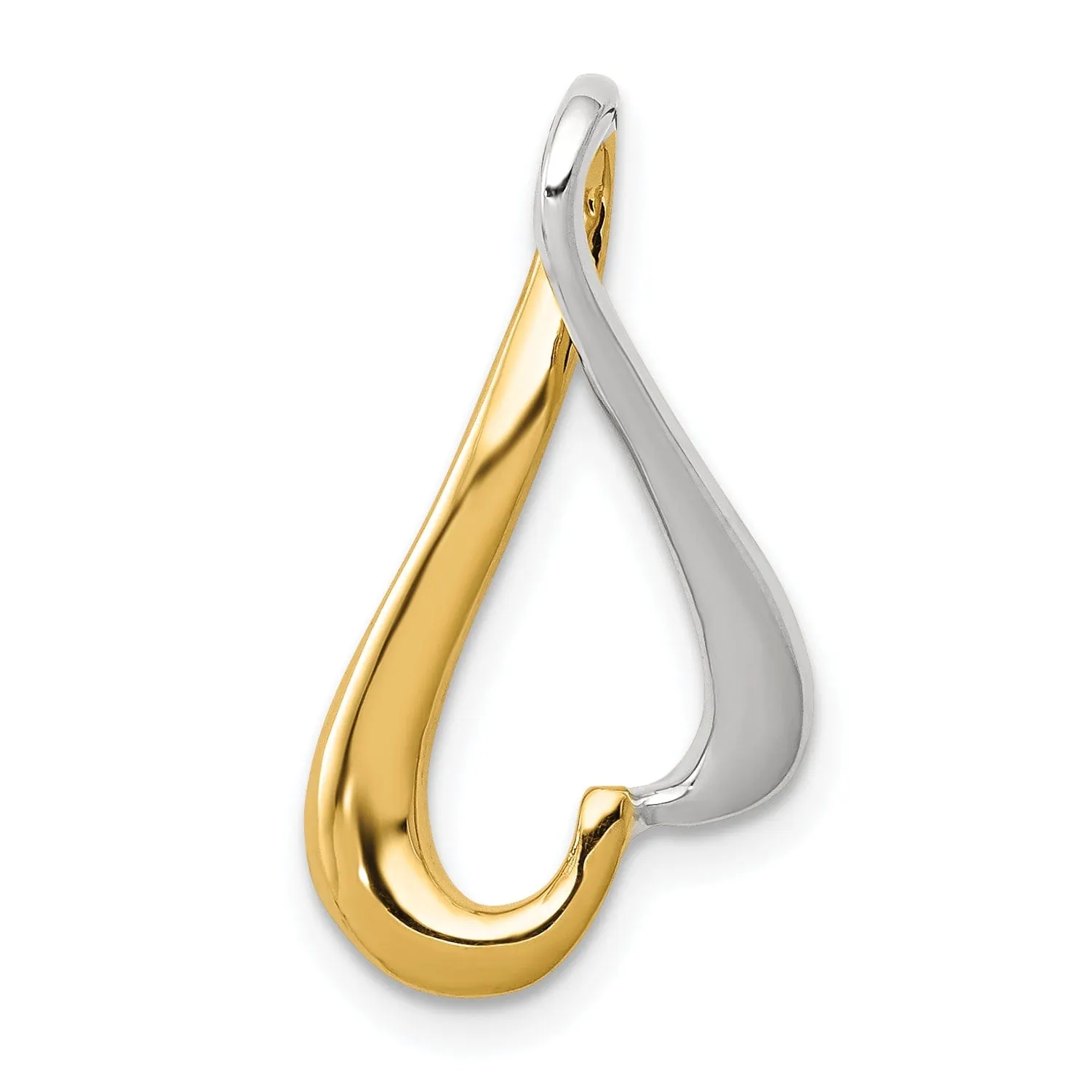 14k Two Tone Gold Fancy Omega Slide Pendant