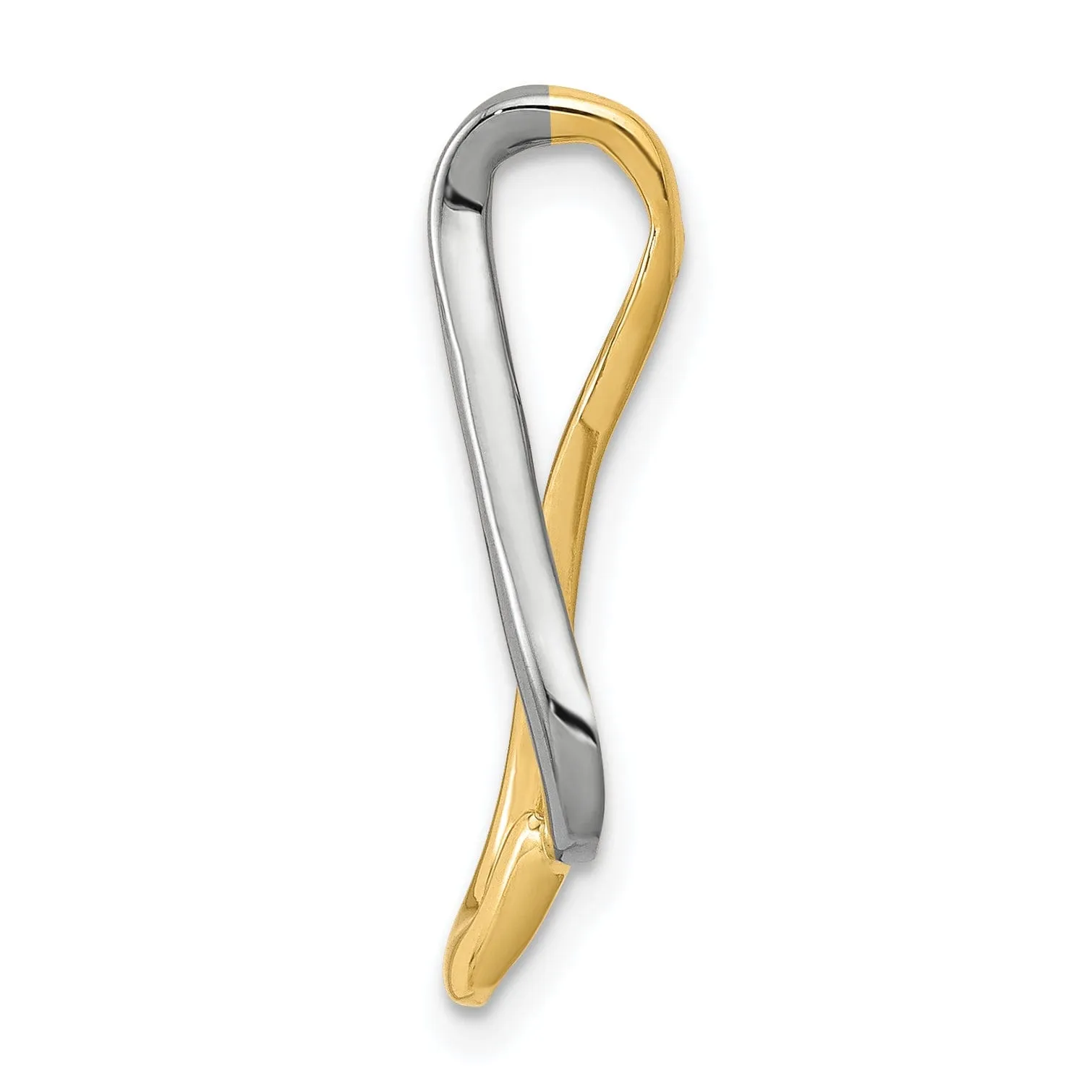 14k Two Tone Gold Fancy Omega Slide Pendant