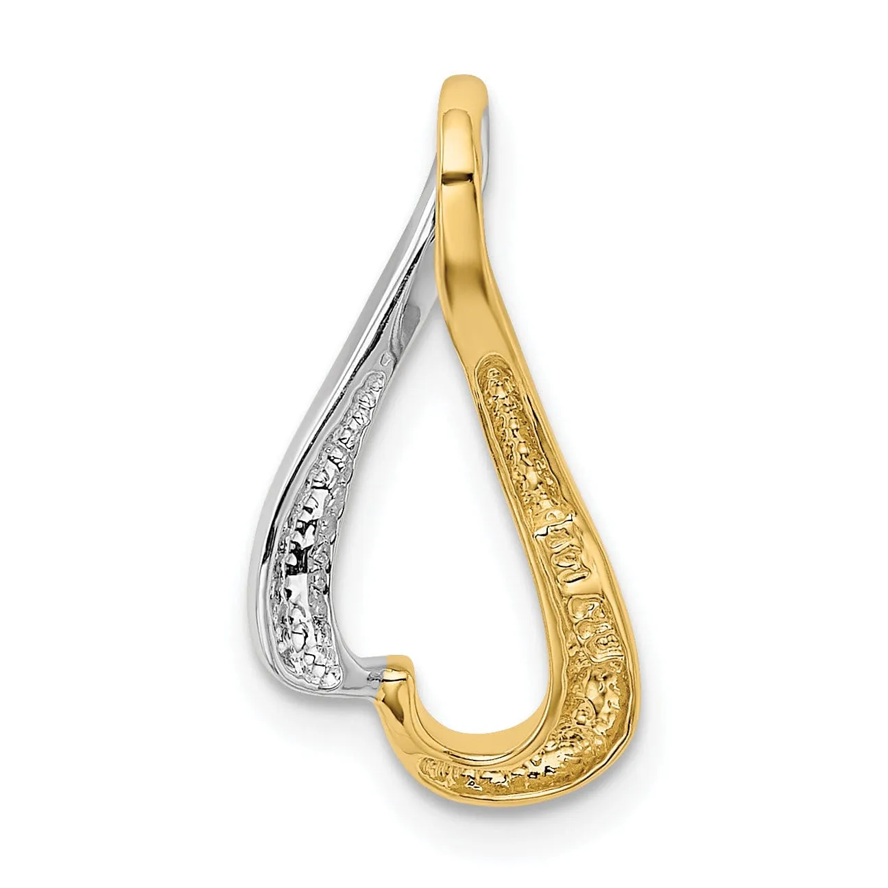 14k Two Tone Gold Fancy Omega Slide Pendant