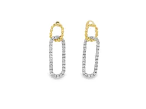 14K Two-Tone Paperclip Earrings - .68ctw