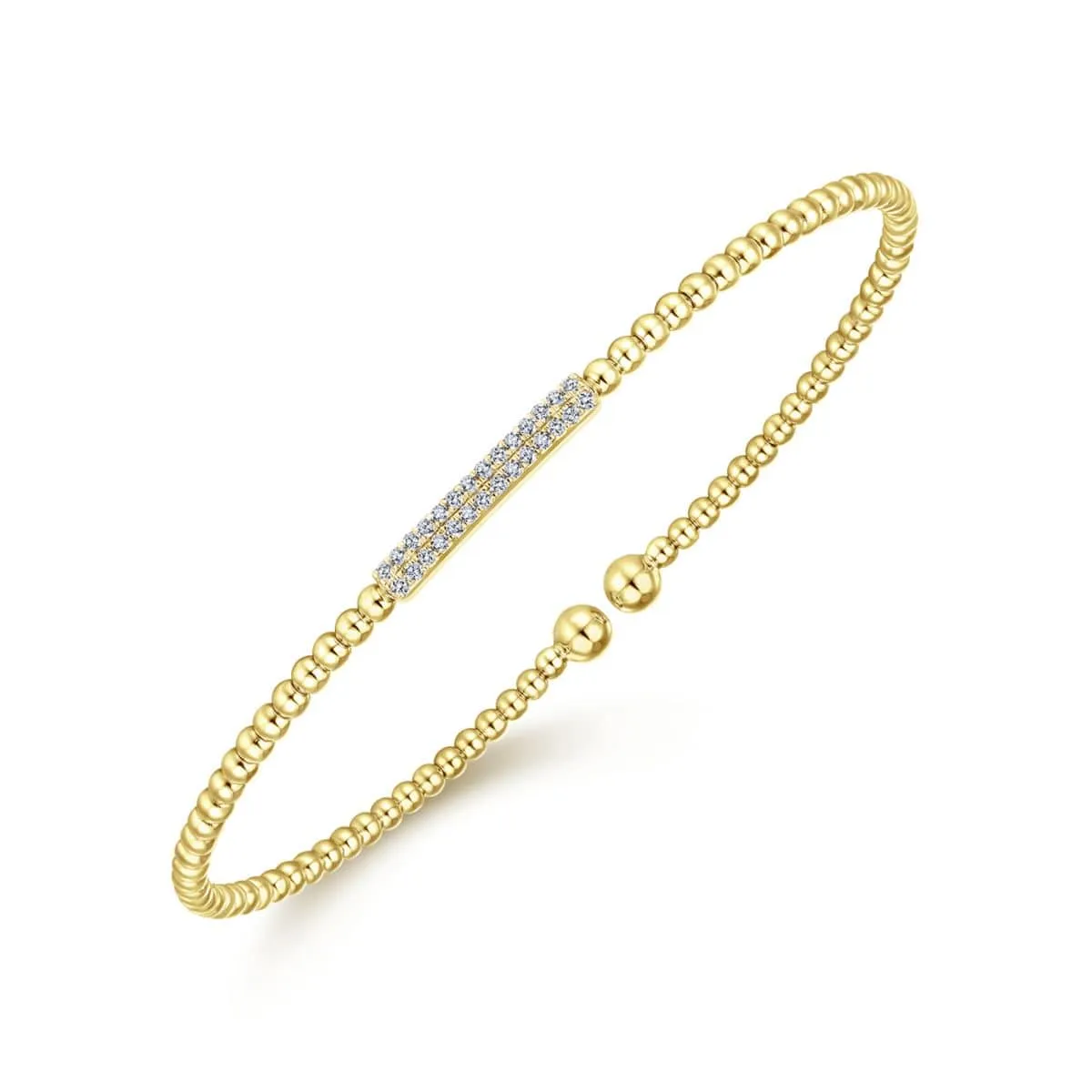14K Yellow Gold Bujukan Cuff Bracelet with Diamonds - BG4119-62Y45JJ