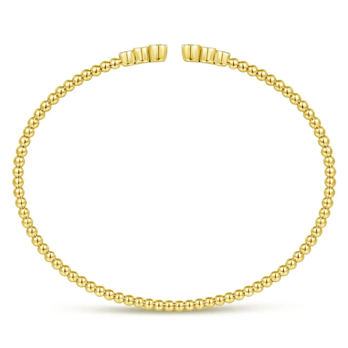 14K Yellow Gold Bujukan Split Cuff Bracelet with Diamonds - BG4120-62Y45JJ