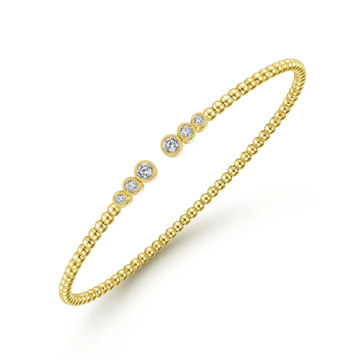 14K Yellow Gold Bujukan Split Cuff Bracelet with Diamonds - BG4120-62Y45JJ