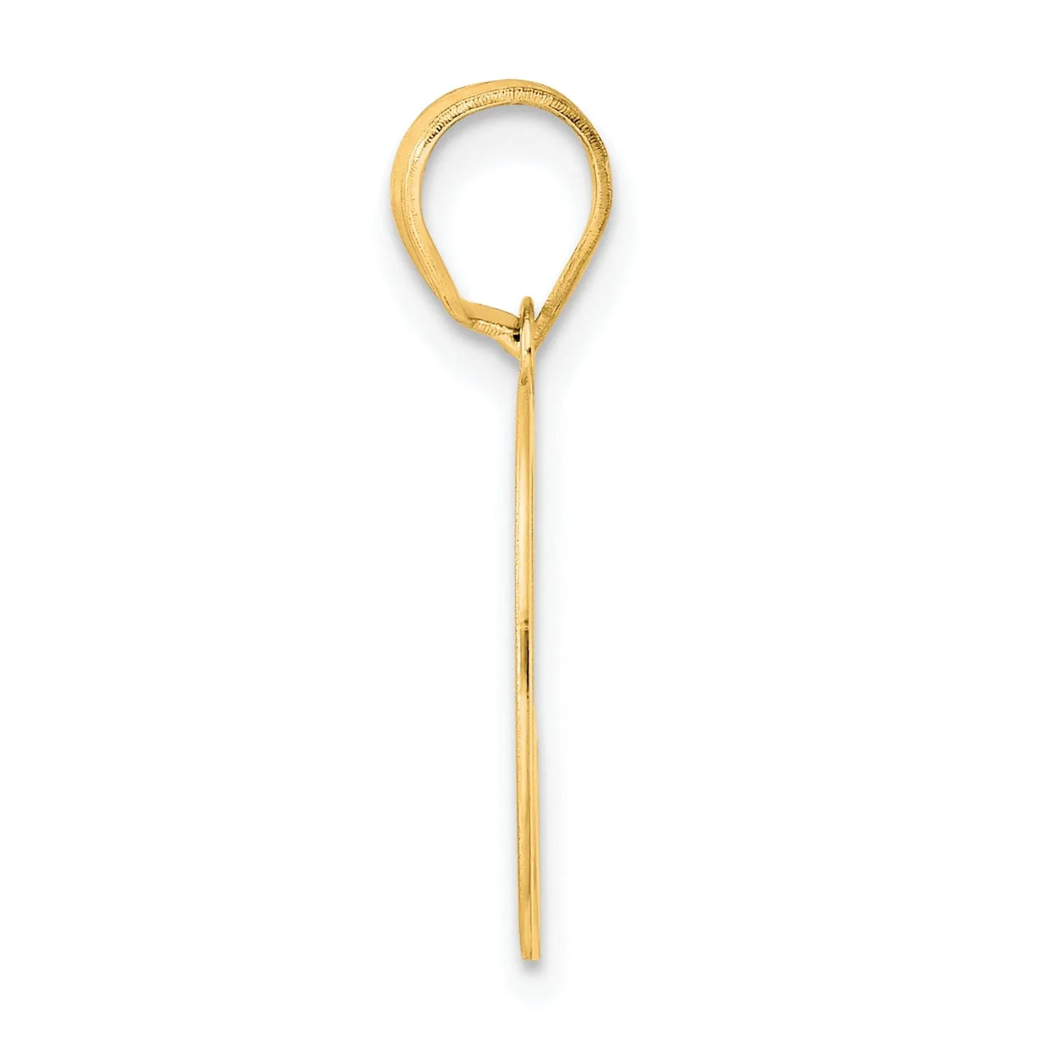 14k Yellow Gold Polished Finish Number 50 Charm Pendant