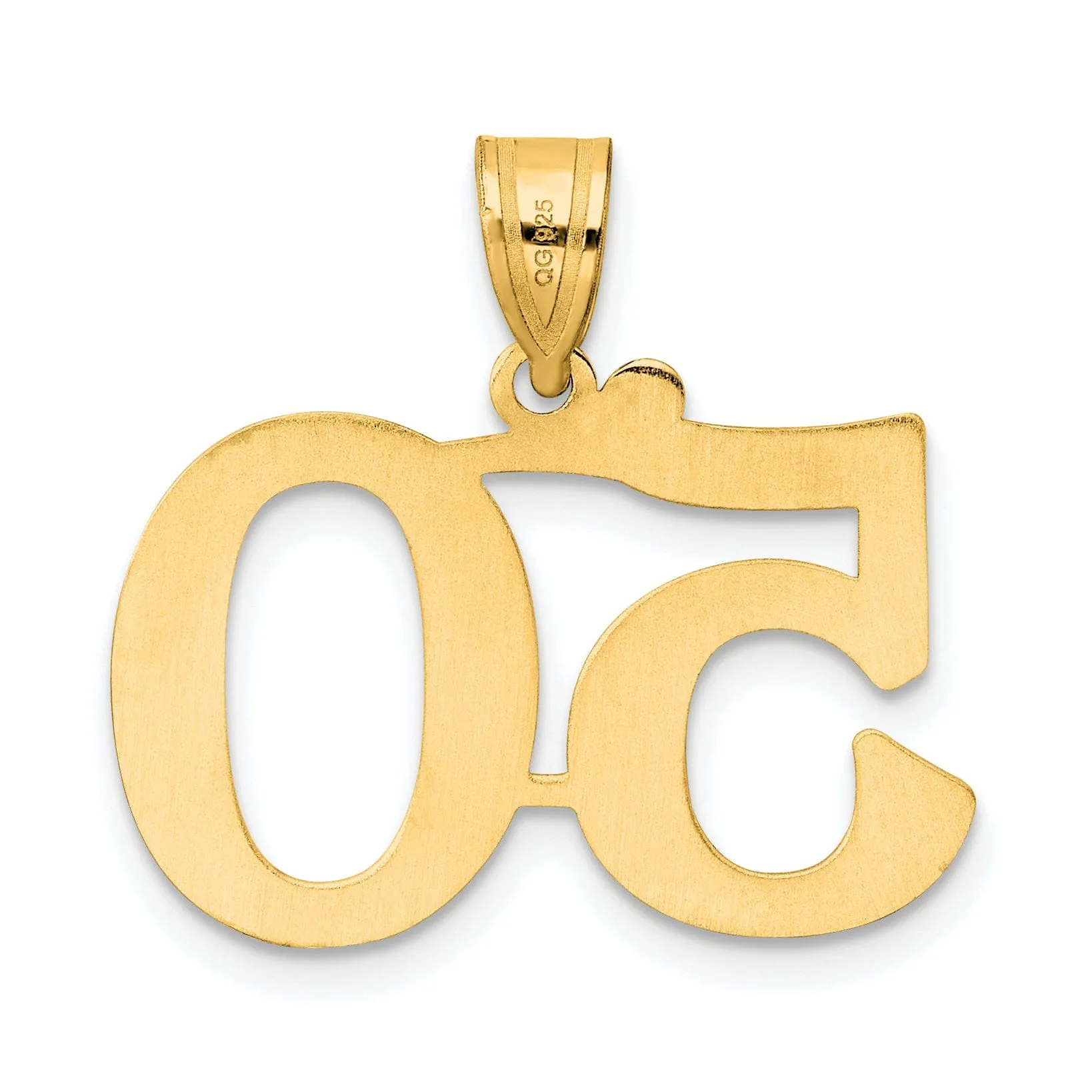 14k Yellow Gold Polished Finish Number 50 Charm Pendant