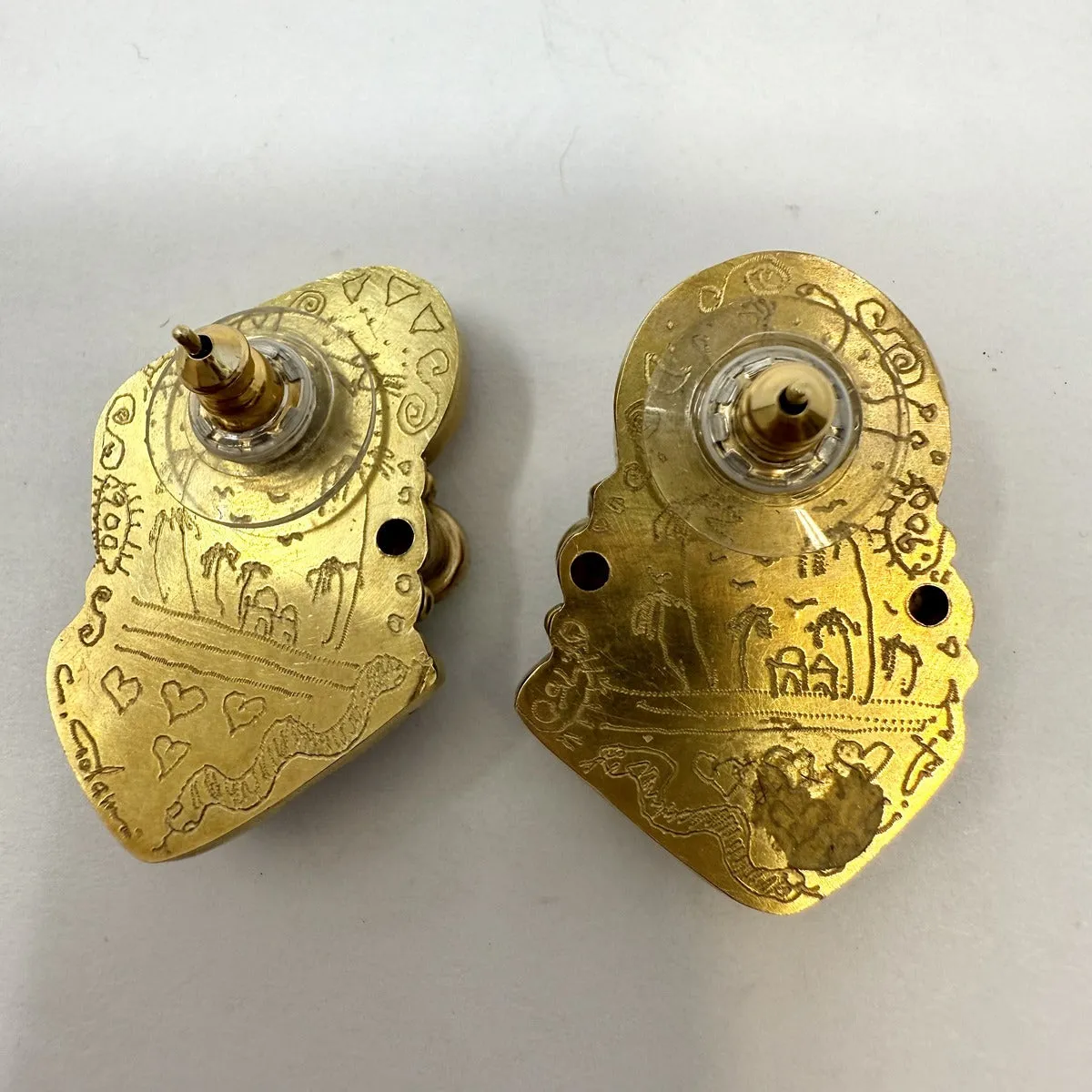 18K Gold Vintage Clip-on Earrings