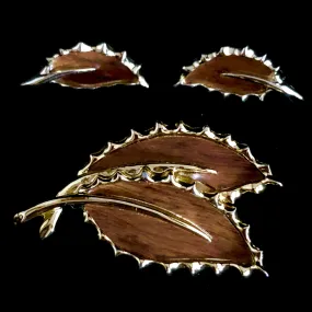 1968 Sarah Coventry Wooded Beauty Demi Parure