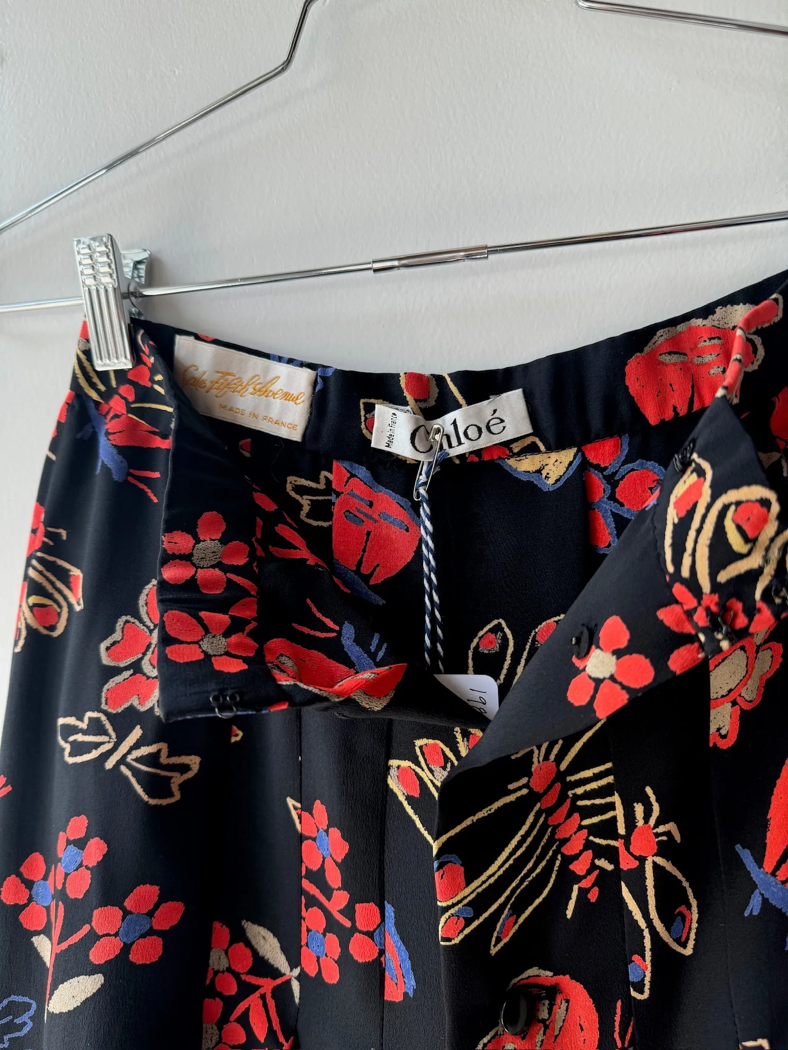 1980s Chloé silk skirt   scarf set