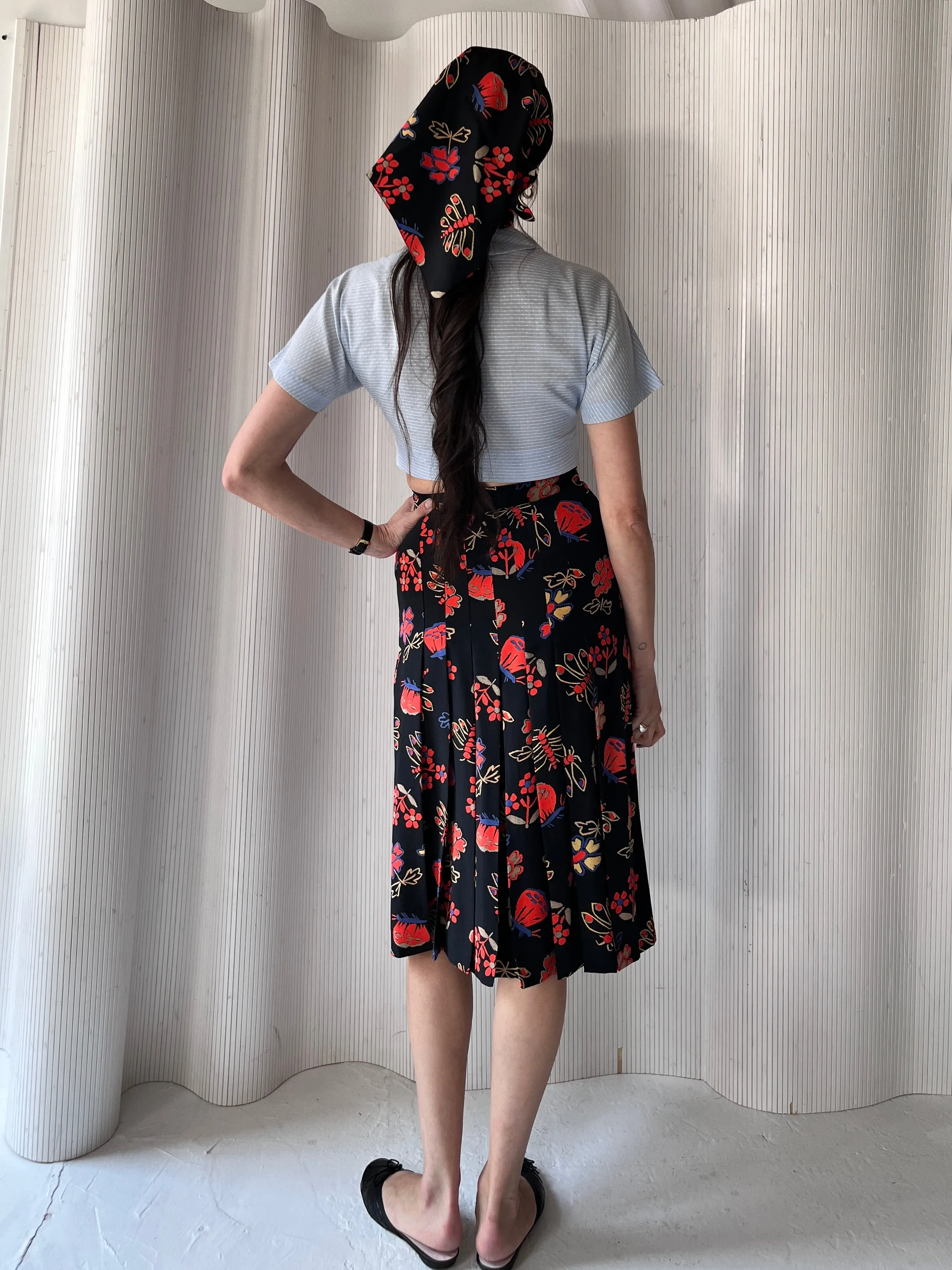 1980s Chloé silk skirt   scarf set