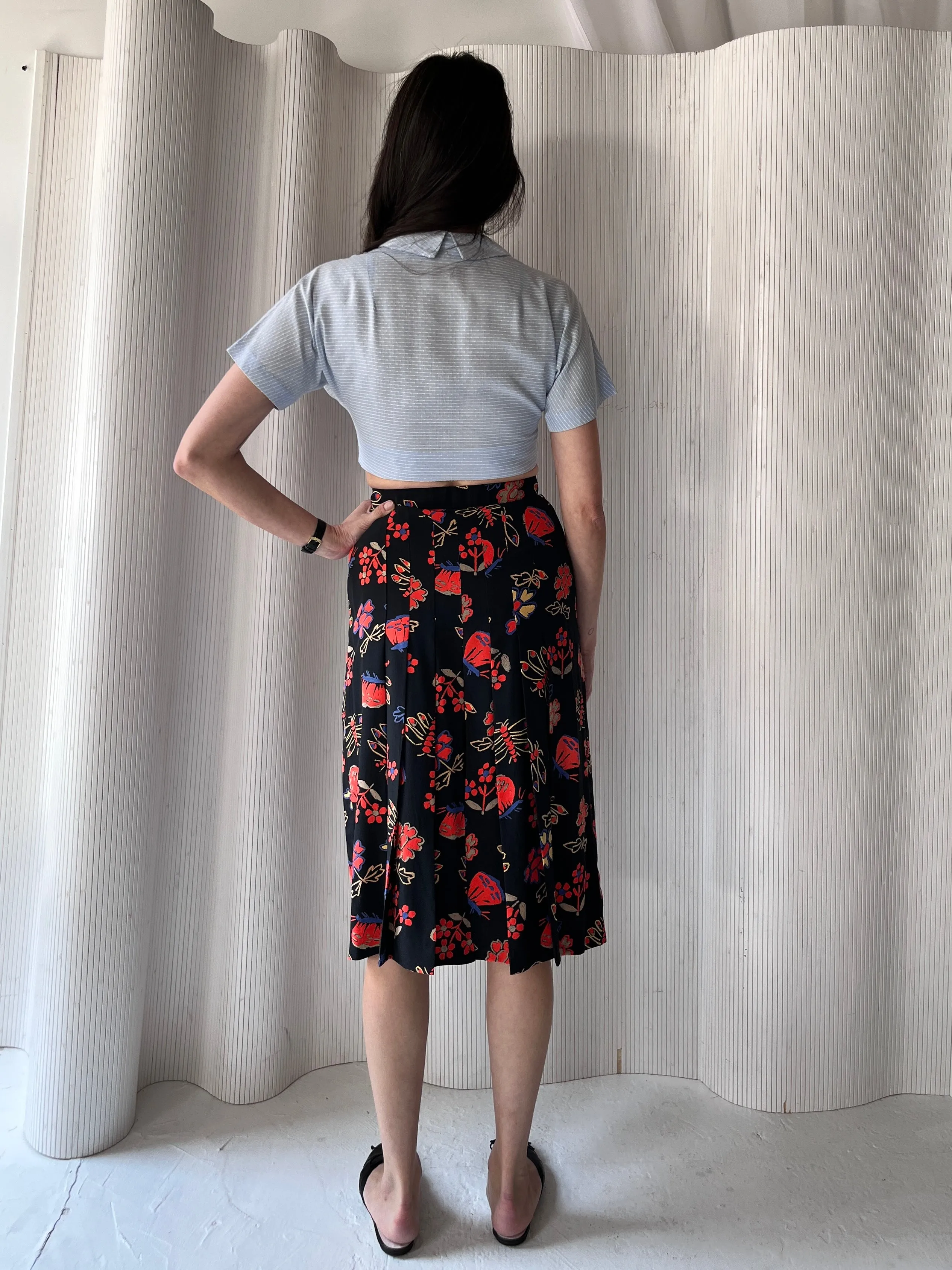 1980s Chloé silk skirt   scarf set
