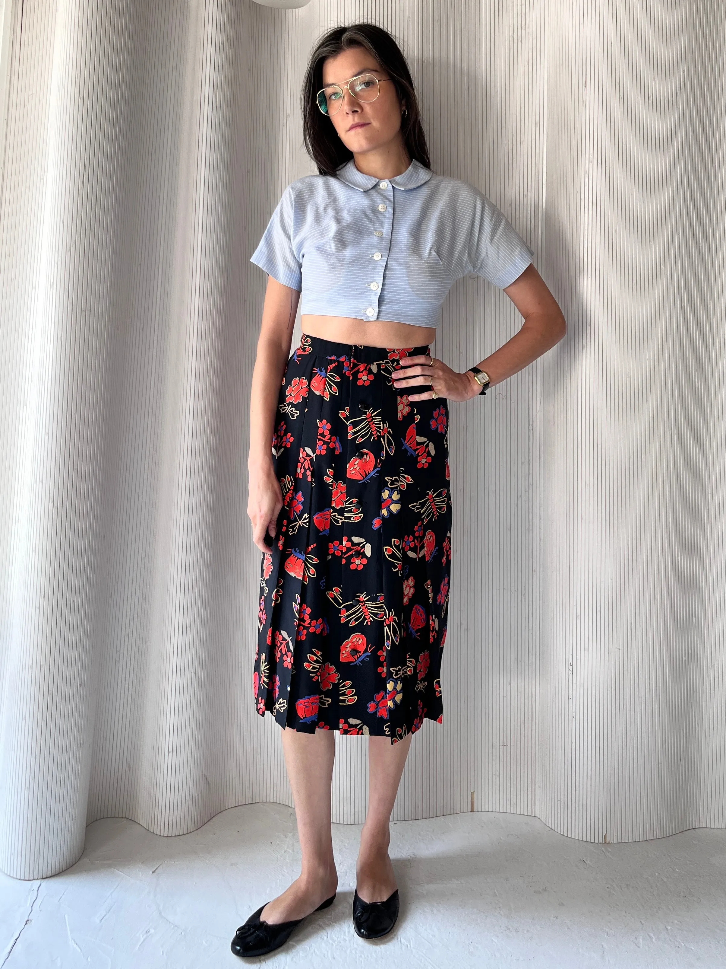1980s Chloé silk skirt   scarf set