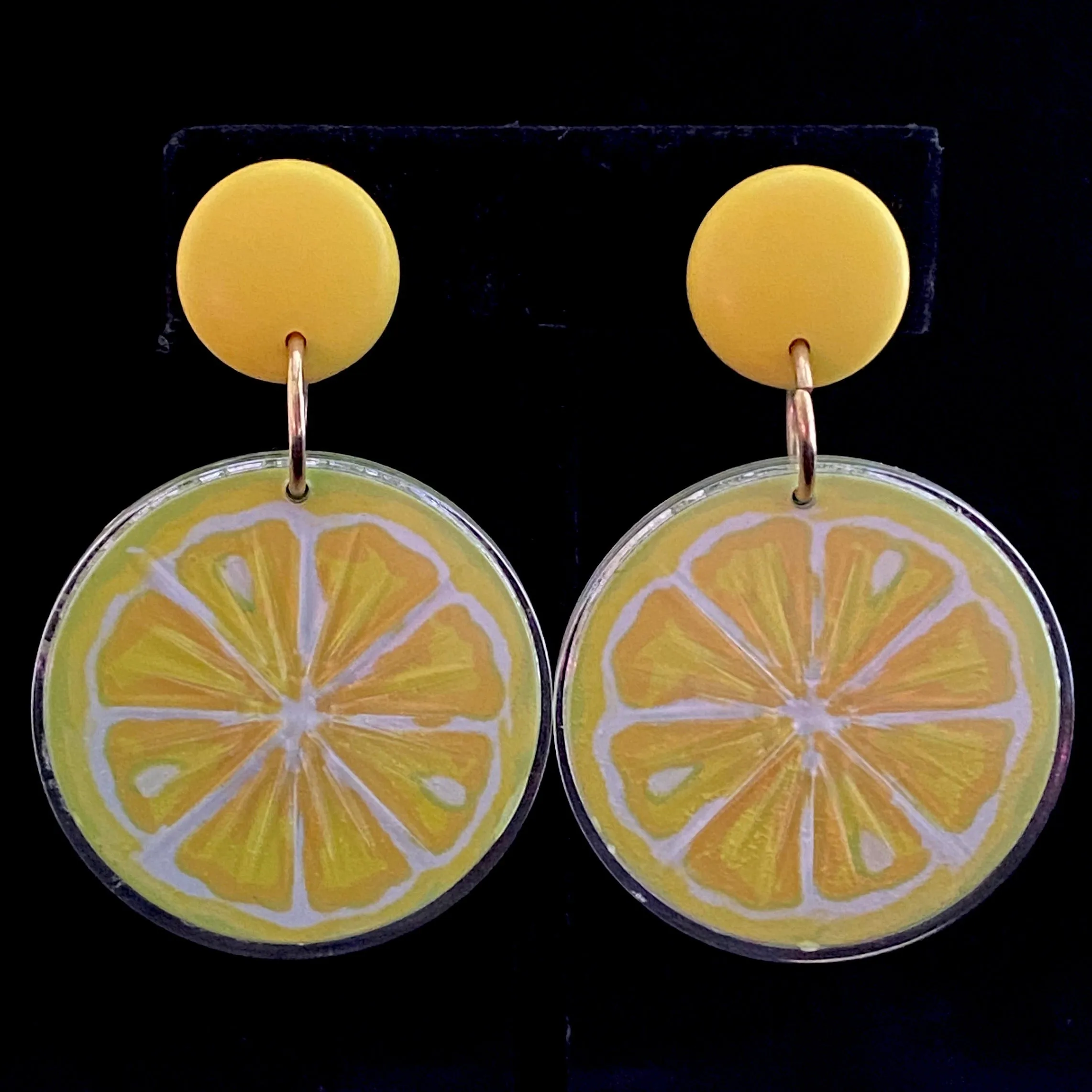 1993 Avon Tooty Fruity Earrings-Lemon