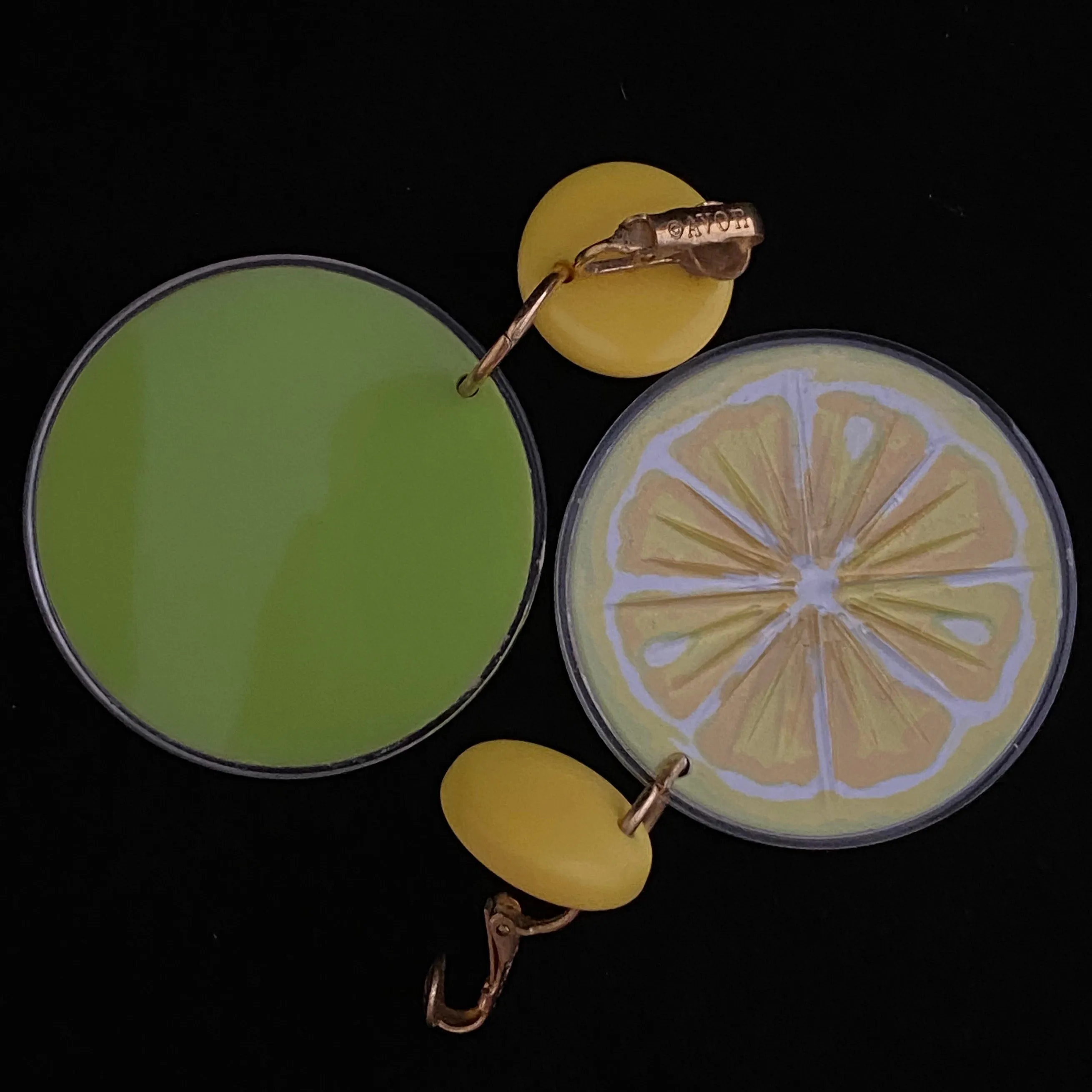 1993 Avon Tooty Fruity Earrings-Lemon