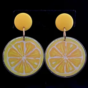 1993 Avon Tooty Fruity Earrings-Lemon