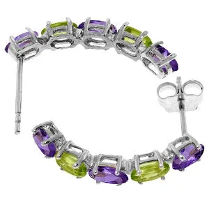 2.5 Carat 14K Solid White Gold Earrings Natural Amethyst Peridot