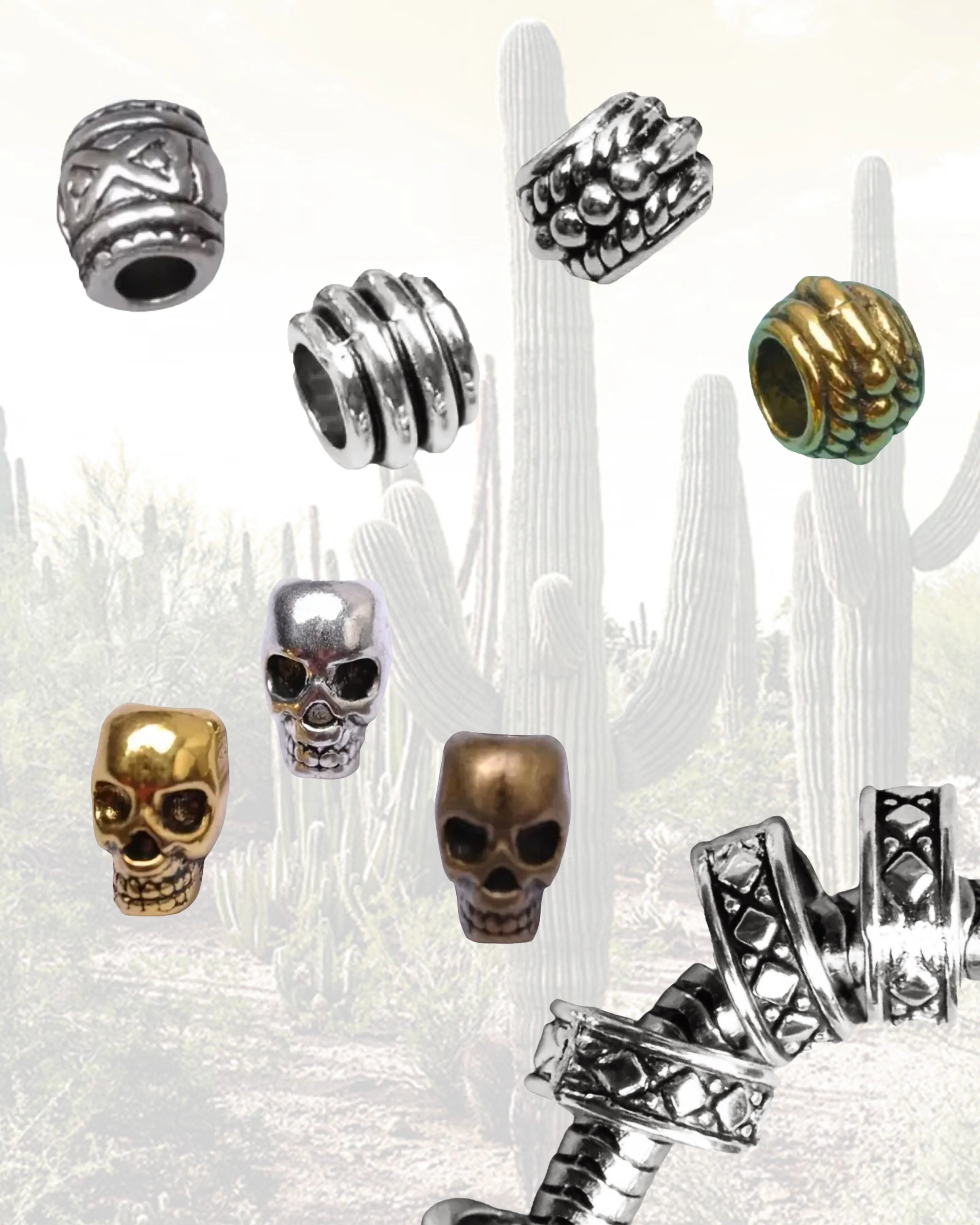 3 Metallic Beads Hat Accessories