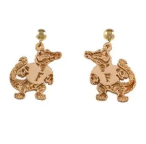 3/4" 14K Gold Albert Gator Dangle Post Earrings