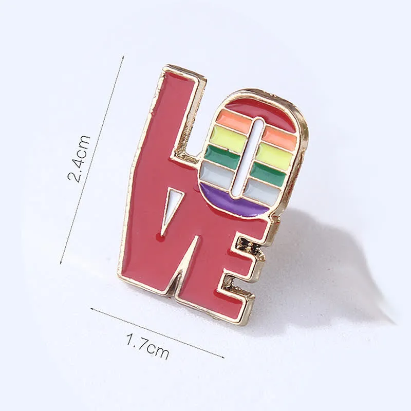 4Pcs Love Is Love Rainbow Flag Pride Brooch