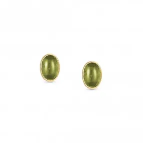 750 Gold Oval Stones Peridot Earrings 027840/016