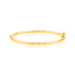 9ct yellow Gold Twist Hinge Bangle Children's Bracelet