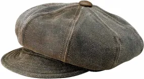 A--New York Hat Co. Antique Leather Spitfire Cap, Style# 9245