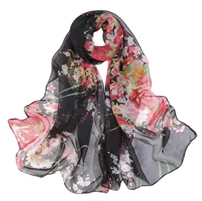 Acotavie Scarfs for Women Lightweight Fashion Scarves Print Floral Pattern Scarf Shawl Wraps (C13)