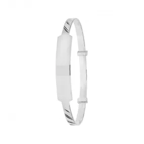 Acotis Silver Diamond-Cut Babies Expandable Bangle G4363