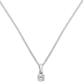 Acotis Silver Pendant On Chain Zirconia G3060CZ