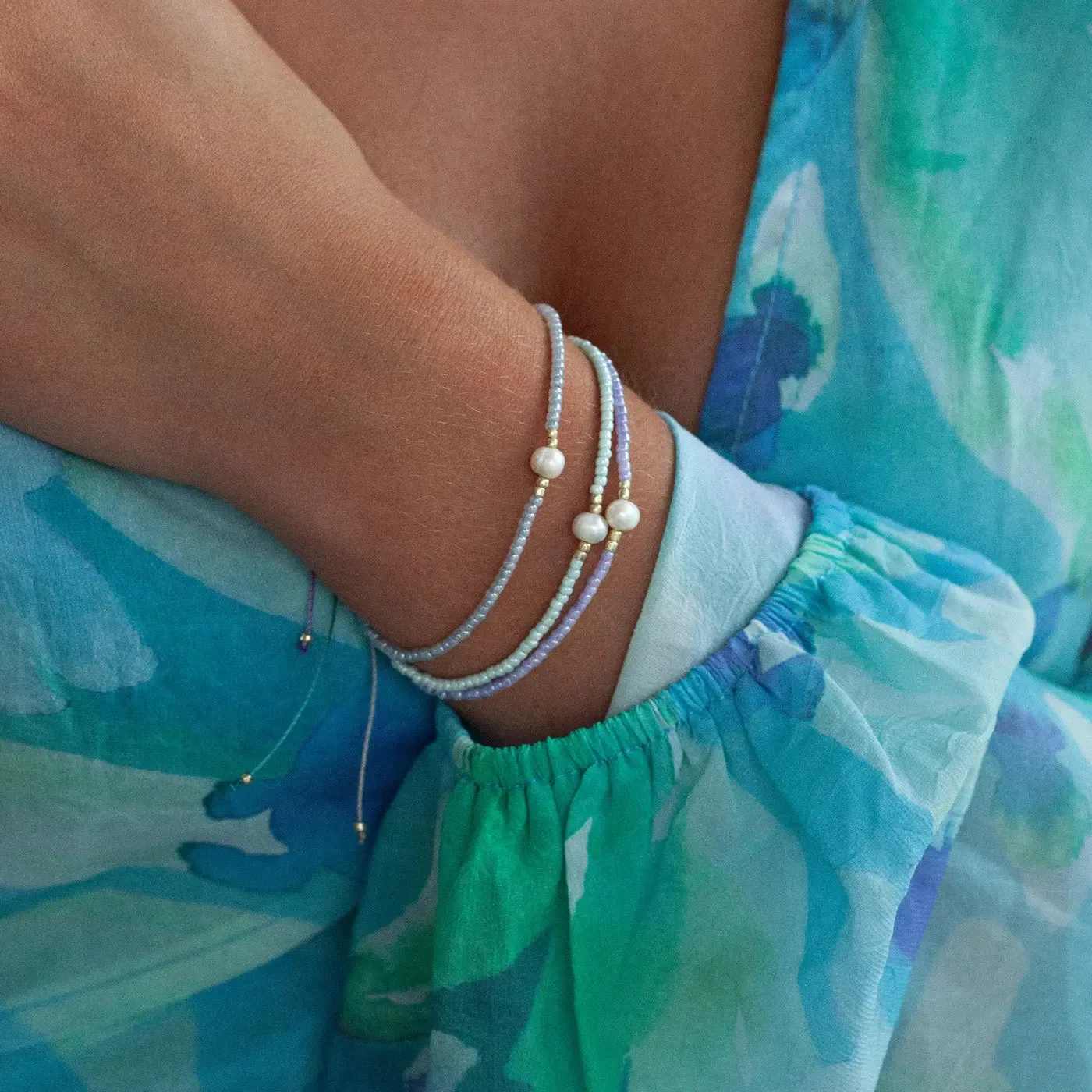 Alba - Bead with Pearl Macrame Bracelet