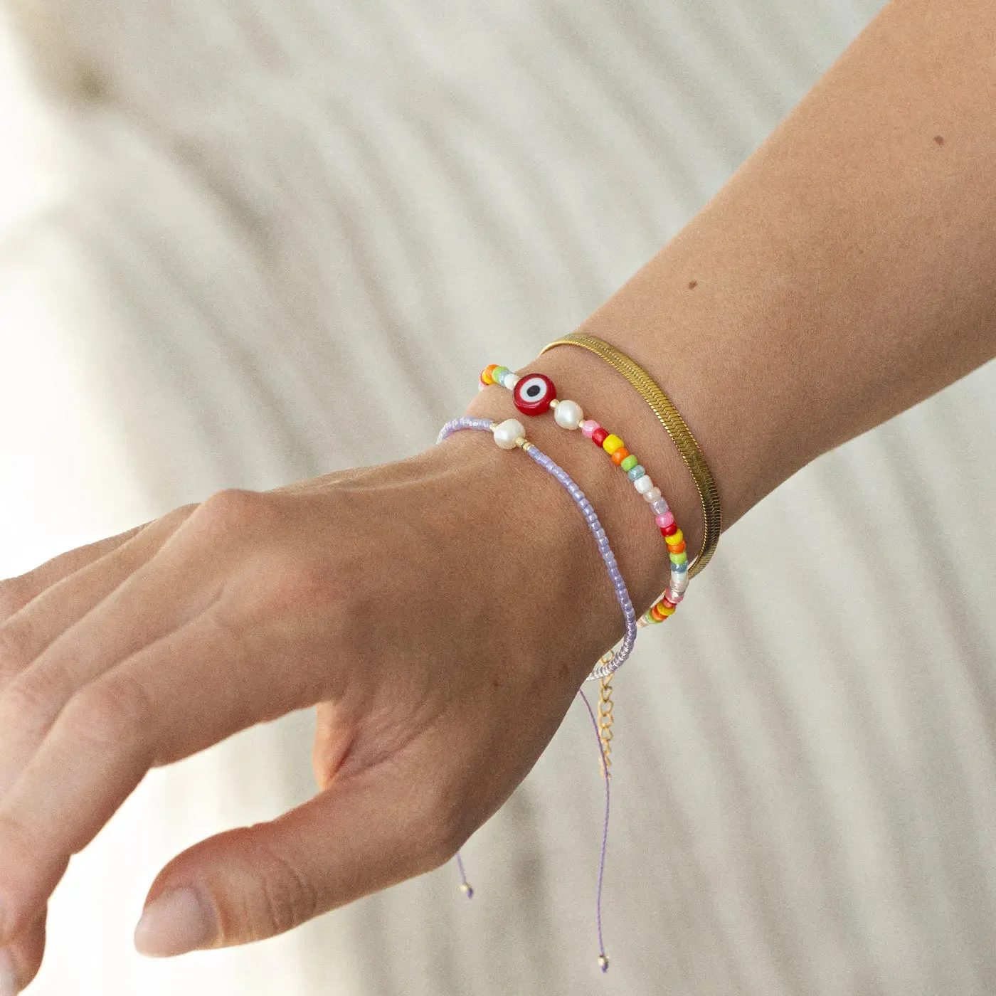 Alba - Bead with Pearl Macrame Bracelet