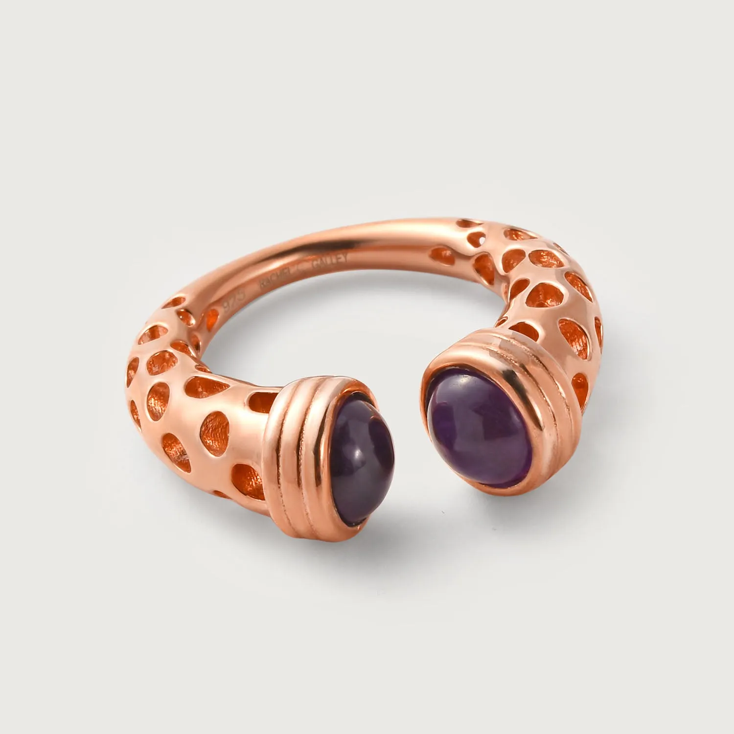 Allegro Mystic Ring with Amethyst   Allegro Lattice Skinny Slim Bangle