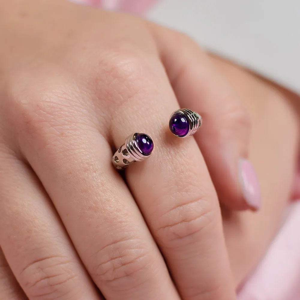 Allegro Mystic Ring with Amethyst   Allegro Lattice Skinny Slim Bangle