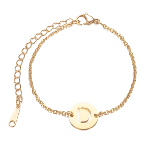 Alphabet Bracelet Gold Plated - Letter D