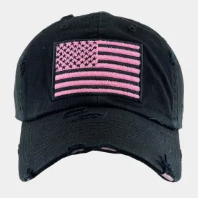 American USA Flag Camouflage Patterned Vintage Baseball Cap
