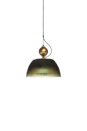Antique Green Glass Bowl Pendant Lamp