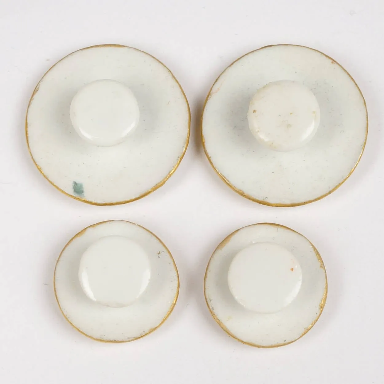 Antique Limoges Porcelain Hand Painted Roses Stud Buttons and Sash Buckle