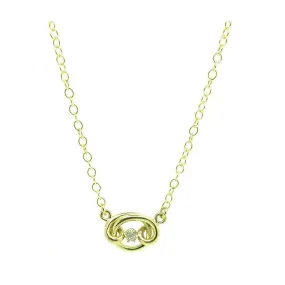 Antique Victorian Diamond Knot 9ct Gold Necklace