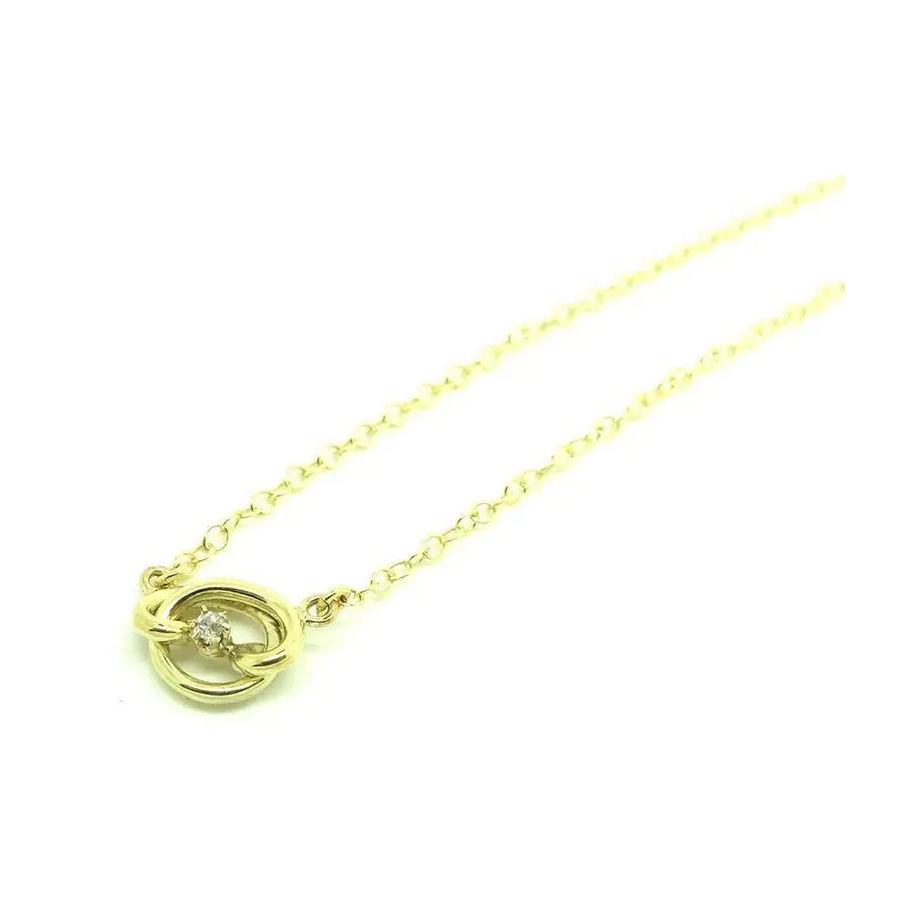 Antique Victorian Diamond Knot 9ct Gold Necklace